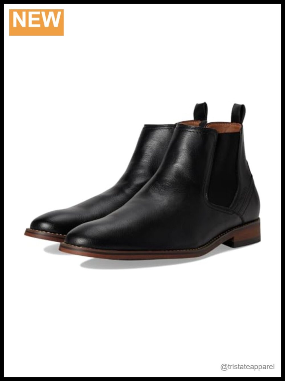 Men's Faux Leather Chelsea Boots Memory Foam Slip On Ankle